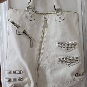 Rebecca Minkoff White Studded Tote Bag